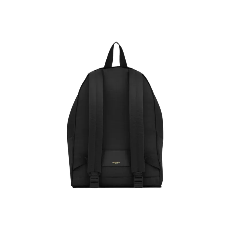 SAINT LAURENT Nylon With Leather Backpack Unisex Black-2