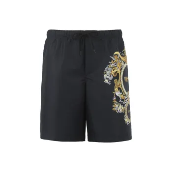 Versace Logo Printed Drawstring Swim Shorts