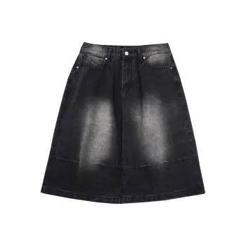 PMET Denim Shorts Unisex Black