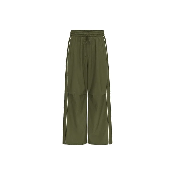 URBAN REVIVO Casual Pants Men's Dark Brown Green-0