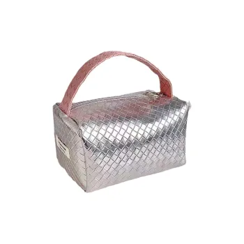 Sweet Pillow House Silver Pink Multicolor Woven Pattern Small Bag
