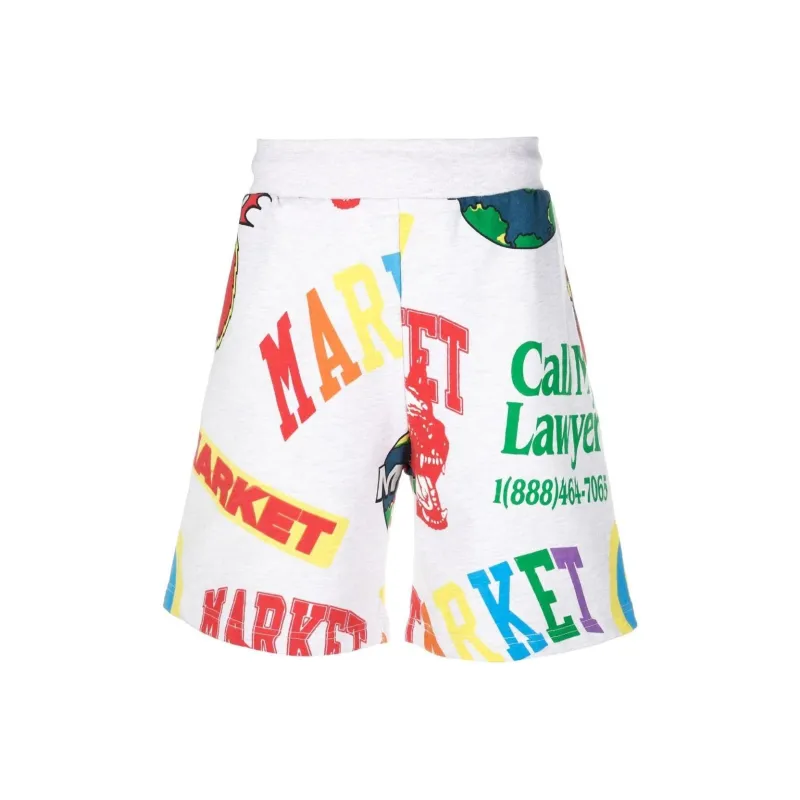 Market Monogram Grayscale Sweatshorts-0