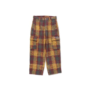 WIND AND SEA SHAGGY PLAID CARGO PT Casual Pants Unisex Amber