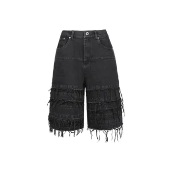 UNDERWATER Denim Shorts Unisex Sand Wash Black