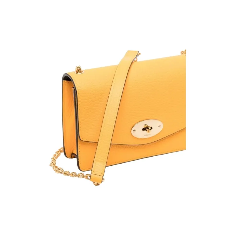 Mulberry Grain Leather Crossbody Bag, Shoulder Bag Trumpets Women's Orange-3