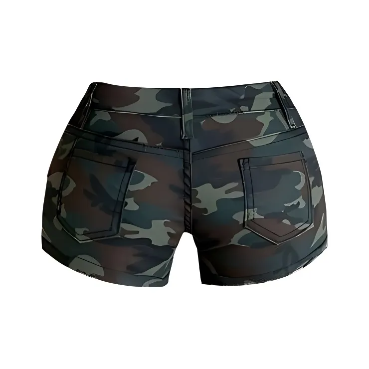 IQC Denim Shorts Women's Camouflage-1