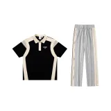 Clothing Set (Black Top+Gray Pants)