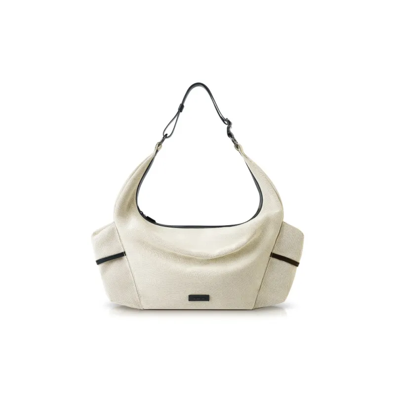 INJOYLIFE Canvas Abrasion Resistant Canvas Bag, Crossbody Bag Large Size Unisex Ecru-0
