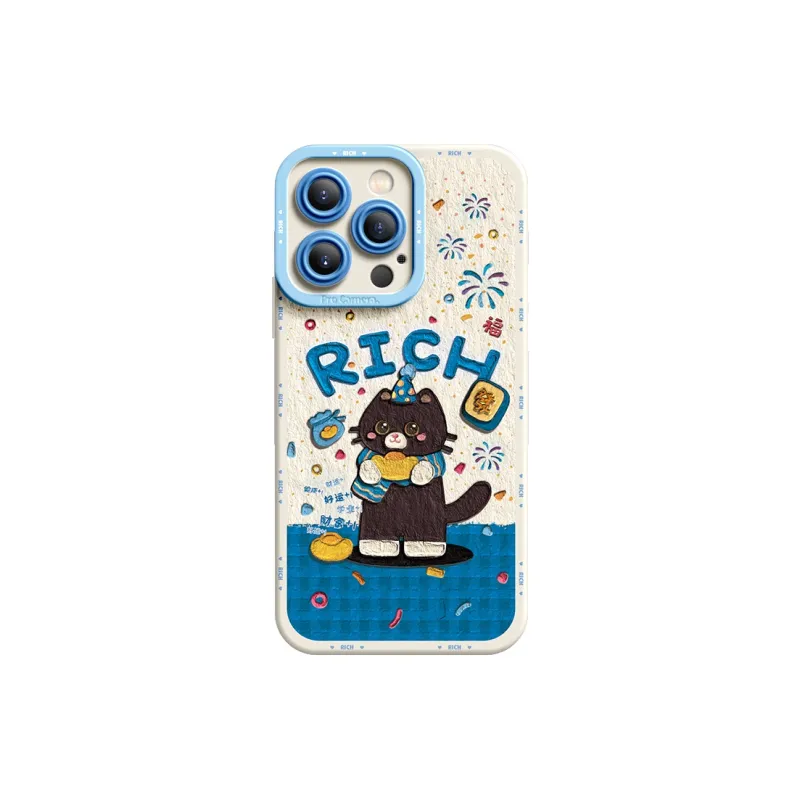 I Create My Art Silicone Material Lucky Cat Phone Cases Compatibility Apple Collection-9