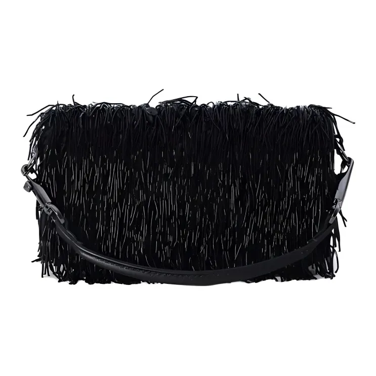 Valentino Locò Logo Plaque Frayed Detailed Shoulder Bag-2
