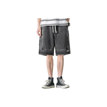 WOOD SOON Denim Shorts Men's Washed Black