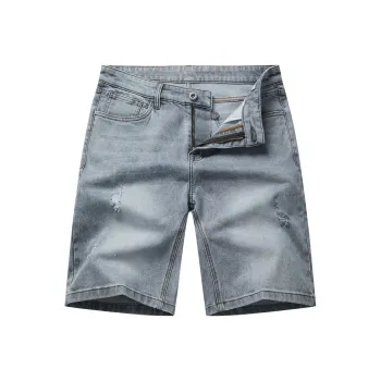 Dance With Wolves Denim Shorts Men's Light Blue