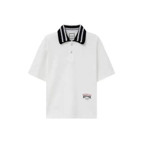 우영미 니트 칼라 폴로 티셔츠 화이트 - 25SS