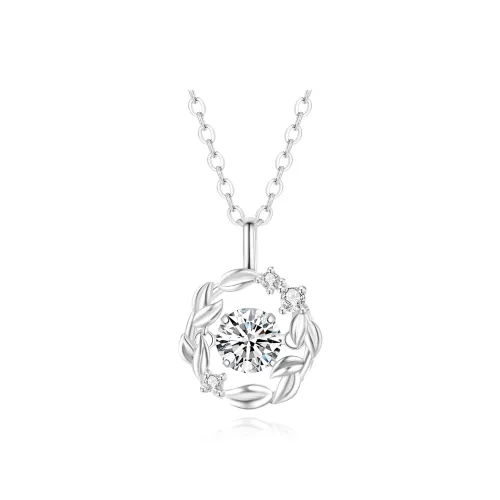 Lao Feng Xiang Beating Heart Series S925 Silver Necklaces Women's