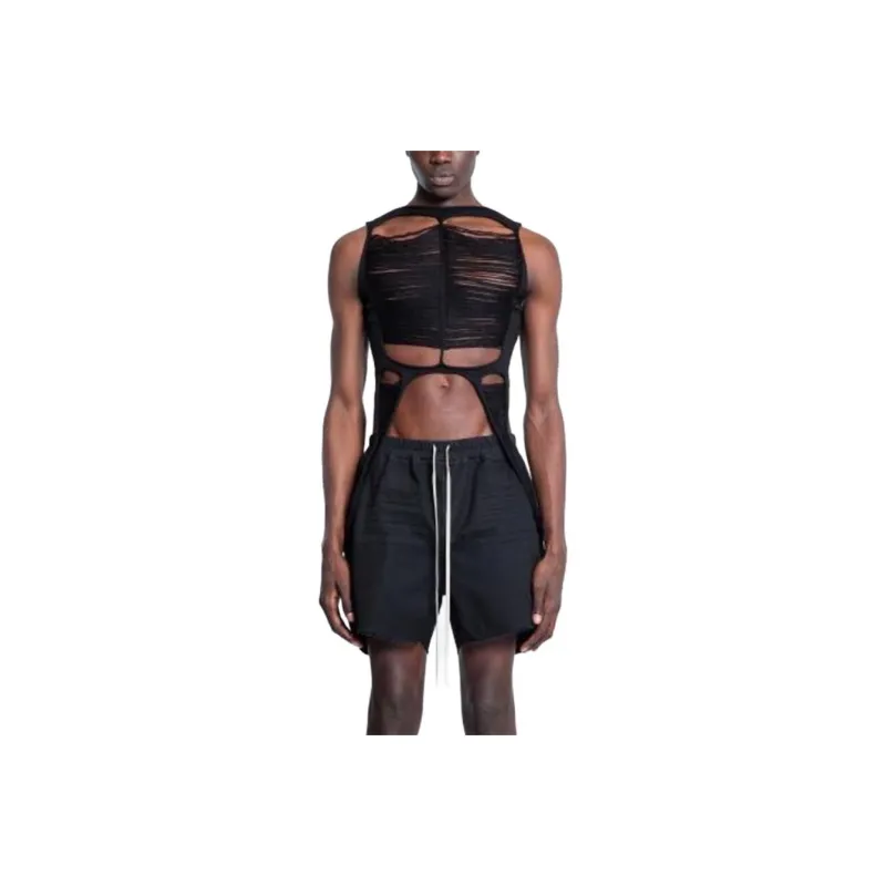 RICK OWENS Distressed Knitted Sleeveless Top-0