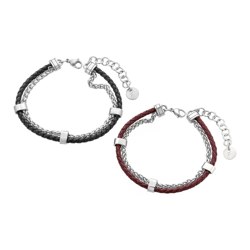ENFANTIN Leather Titanium Bracelets Unisex-10