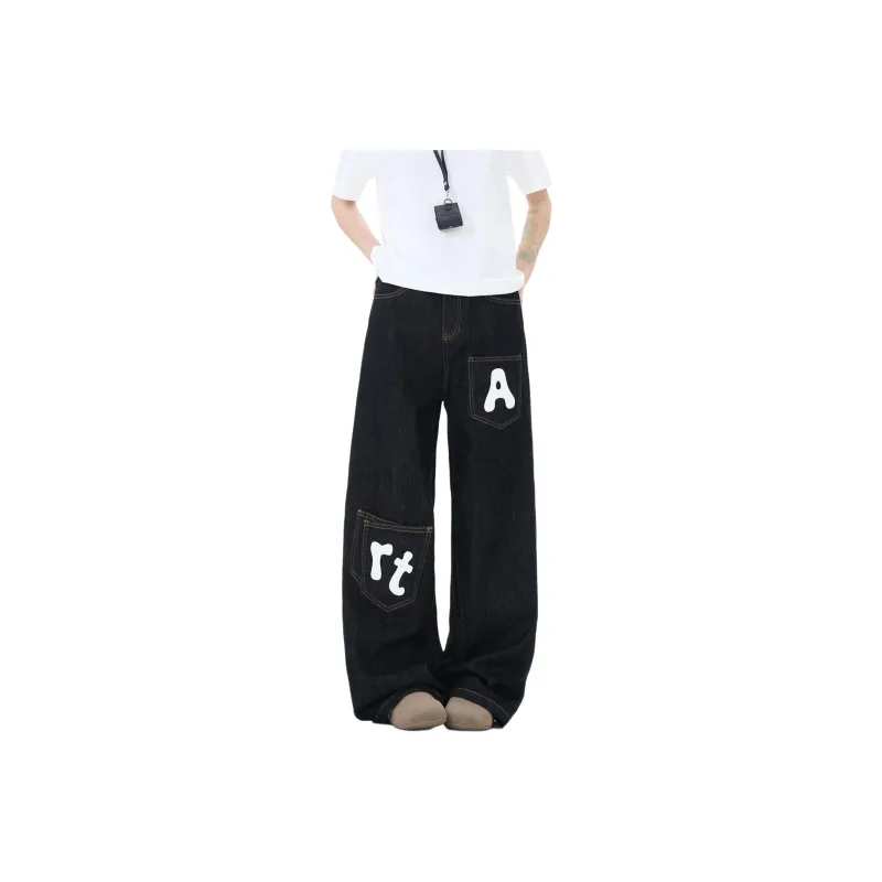 NEVER RULE Jeans Unisex Texture Black-0