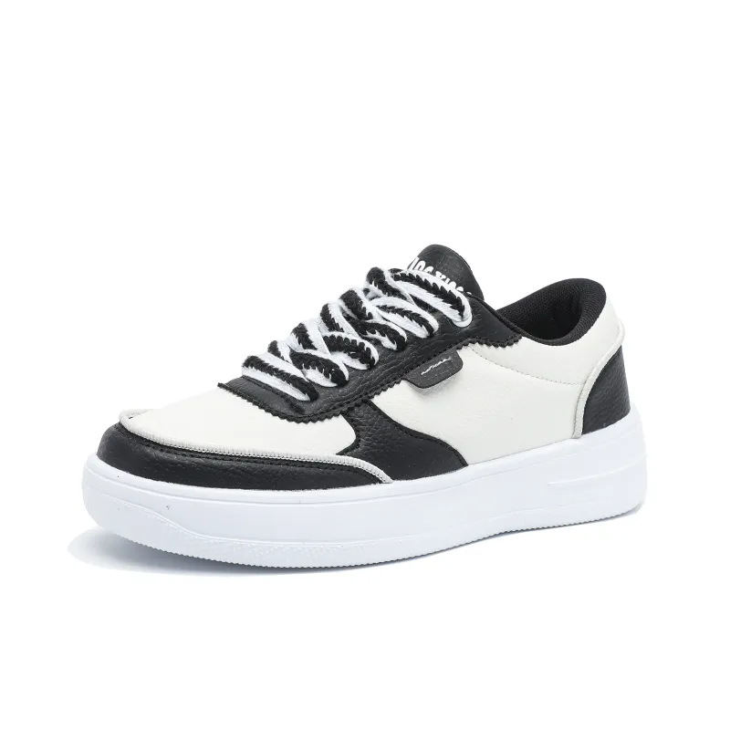 Singing Slip Resistant, Abrasion Resistant, Lightweight Low Top Skateboard Shoes Unisex Black White-1