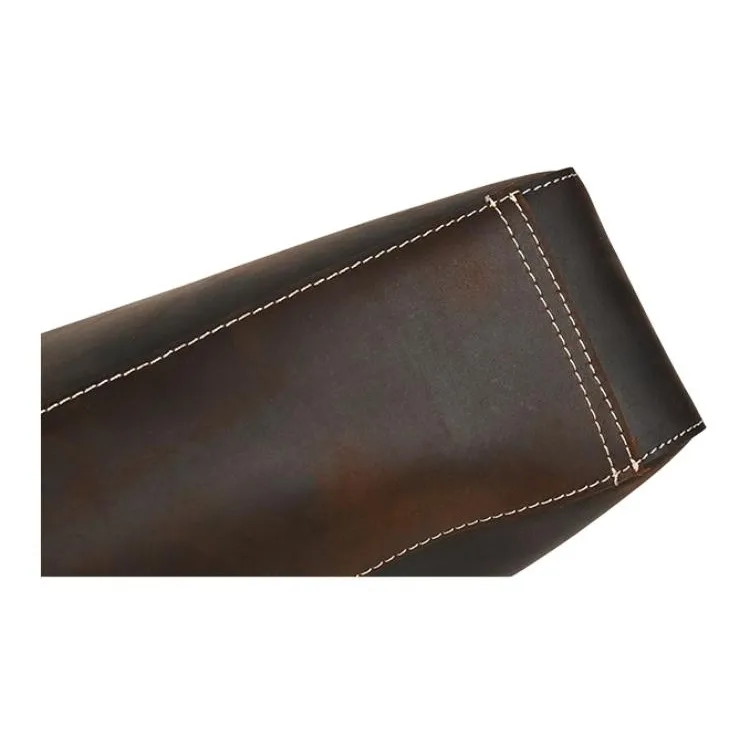 DOSRFINI Crazy Horse Skin Shoulder Bag Men's Brown-5