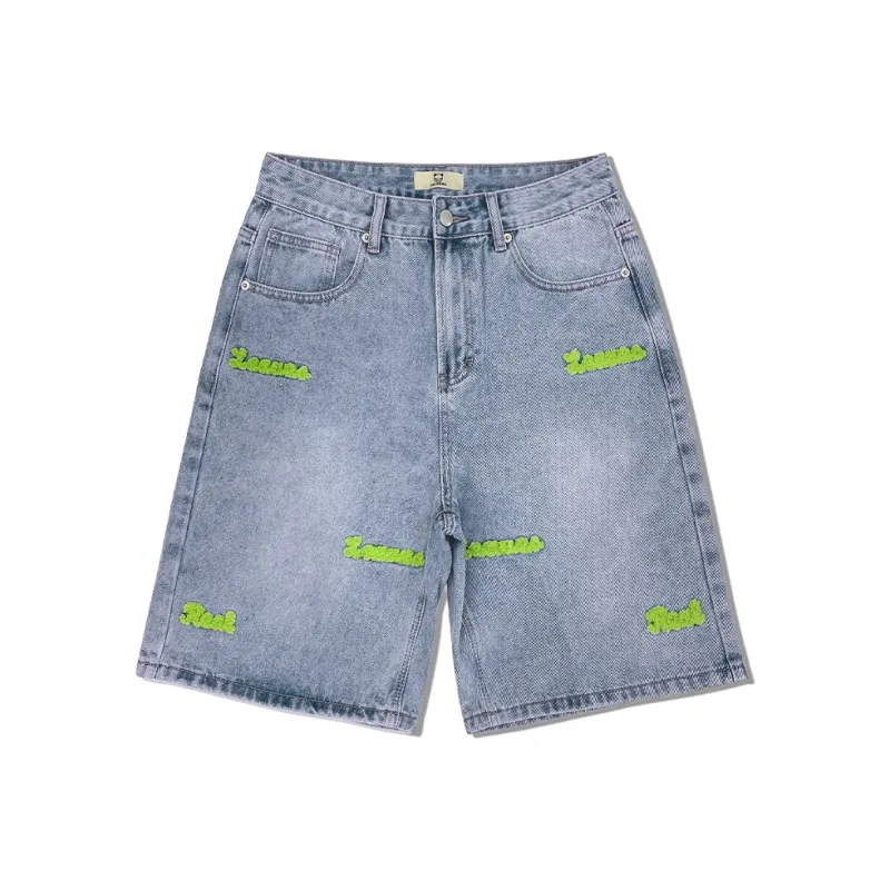 HIPANDA Denim Shorts Men's Light Blue-0