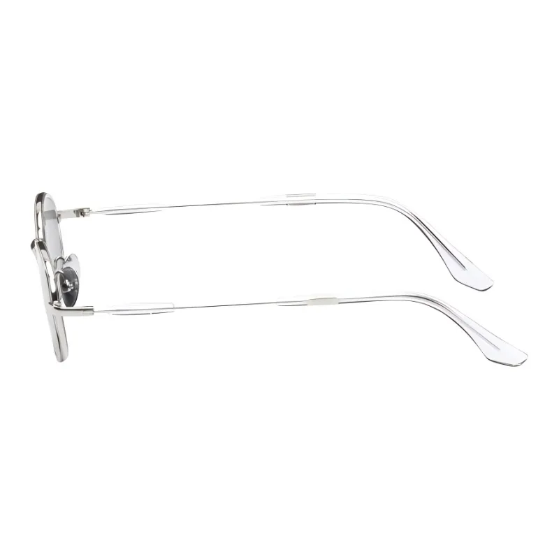 BONNIECLYDE Acetate Metal Irregular Shape Sunglasses Men's Silver-1