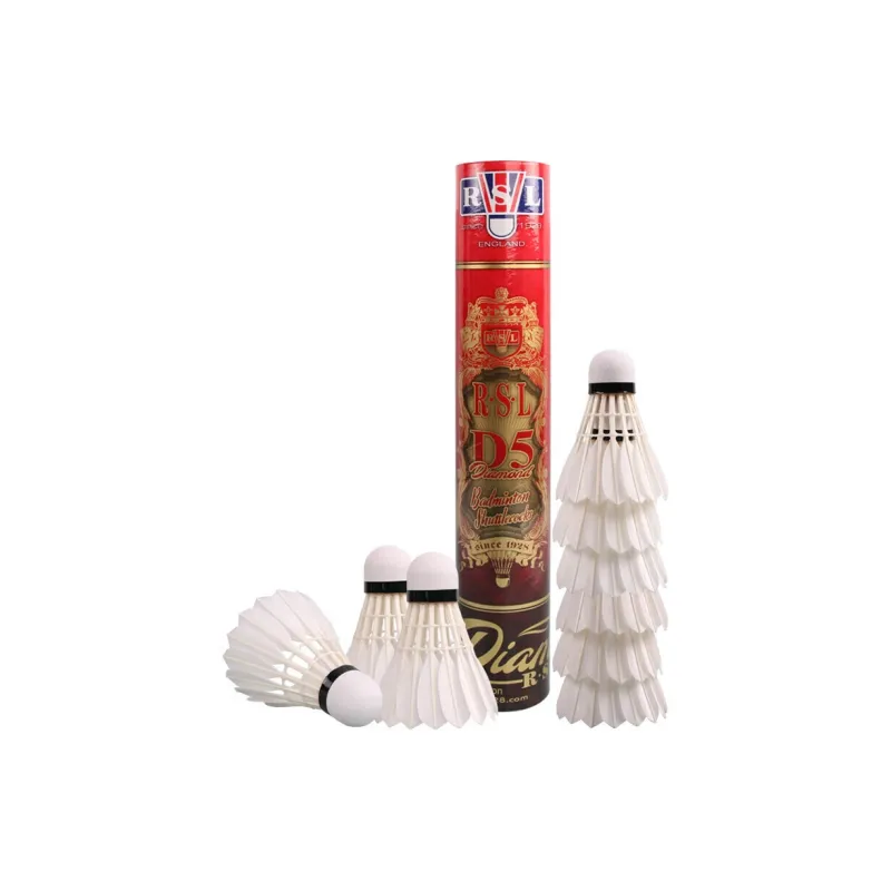RSL D5 Goose Feather Shuttlecock 12 Pack Goose Feather Competition Training Shuttlecocks-1