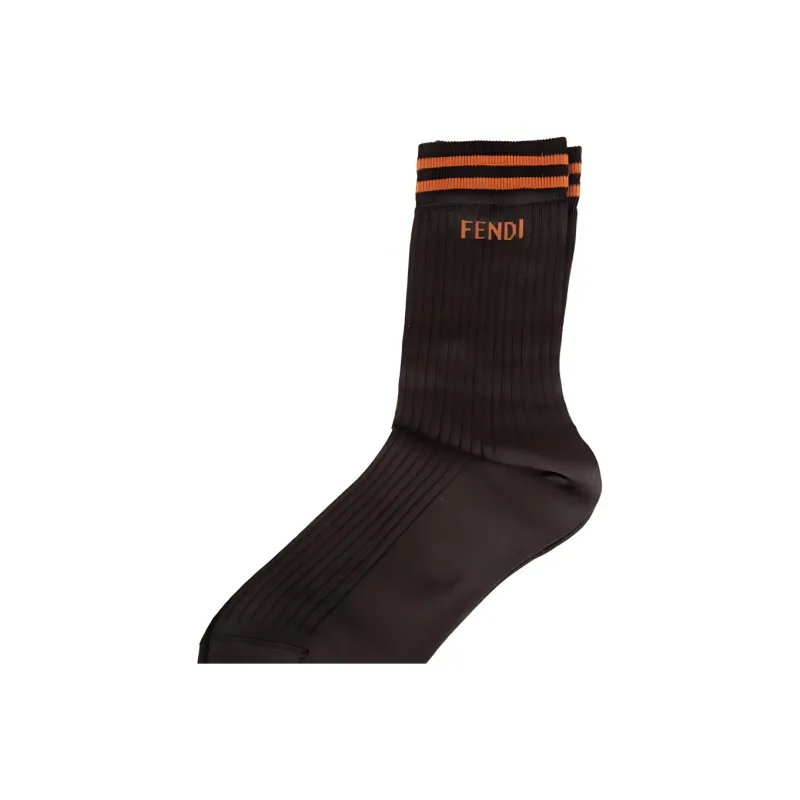 FENDI Mid Calf Socks Women's 1 Pack Black-1