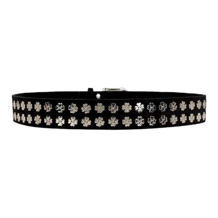 BODE Suede Belt Women's Black Width 4CM-1