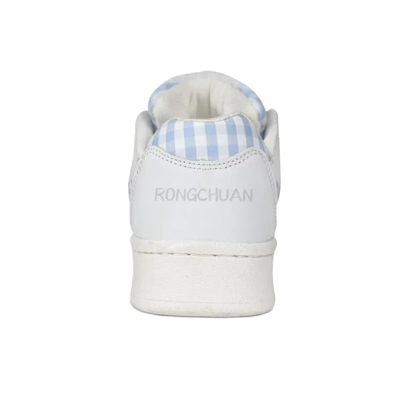 Rongchuan Slip Resistant, Abrasion Resistant, Lightweight Low Top Skateboard Shoes Unisex White Moon Square-2