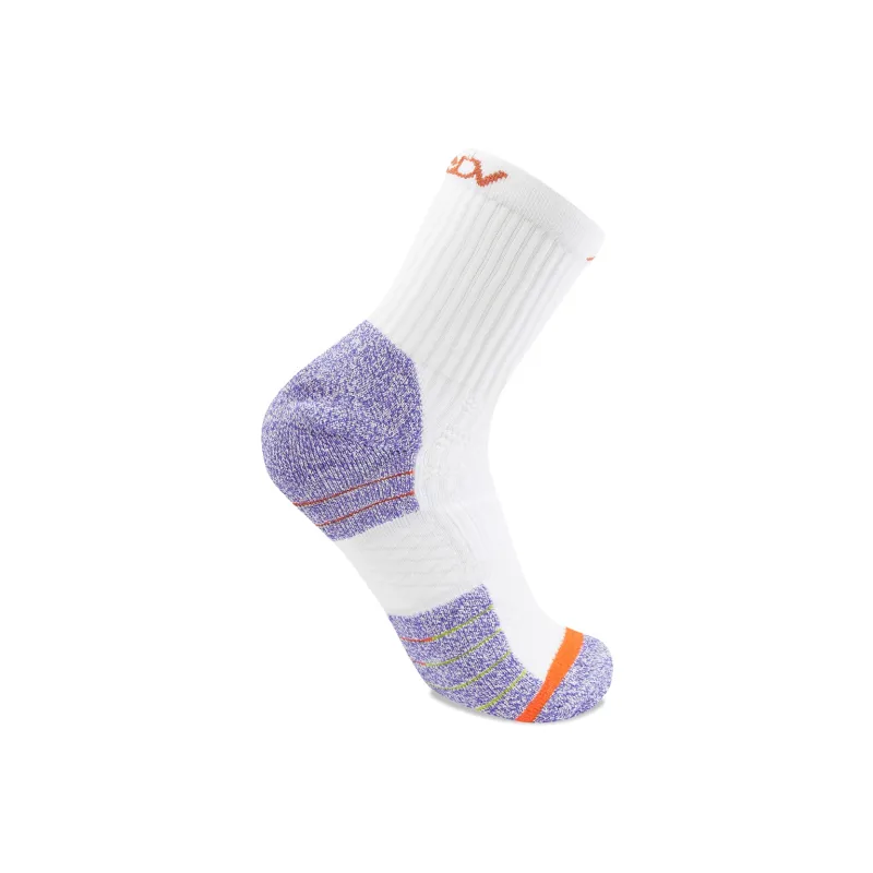 LiNing Running Collection Mid Calf Socks Unisex 1 Pack White/Fluorescent Starlight Purple-4