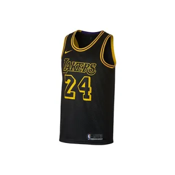 Nike Jersey NBA Lakers City Edition Basketball Jerseys Men's Black Yellow