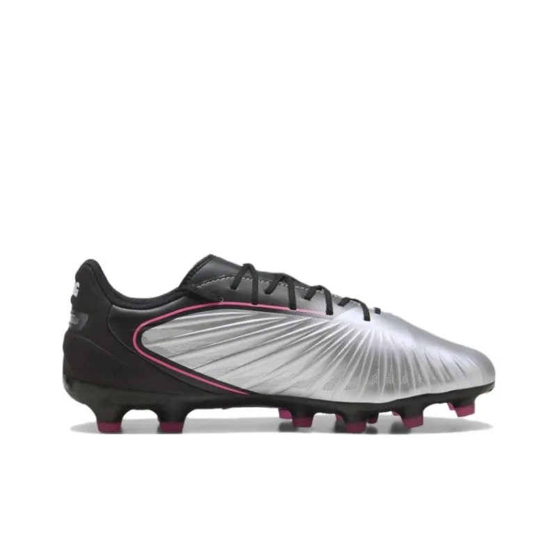 PUMA KING MATCH Artificial Ground Anti Slip Wear Resistant Soccer Shoes Unisex Silver Black-1