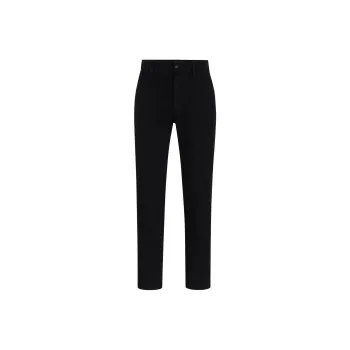 HUGO BOSS Tapered Fit Chinos In Stretch Cotton Satin Casual Pants Men's Marine Blue