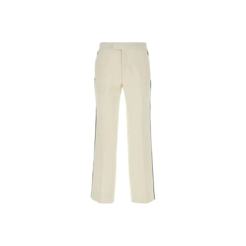 GUCCI Retro Logo Patch Straight Hem Trousers-0