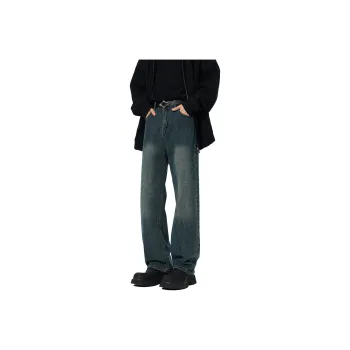 QOTRIOCK Jeans Unisex Vintage Blue
