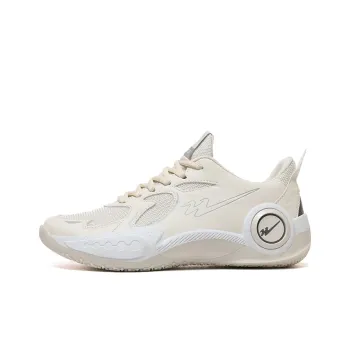 Binary Cushioning Abrasion Resistant Breathable Slip Resistant Low Top Basketball Shoes Unisex Beige