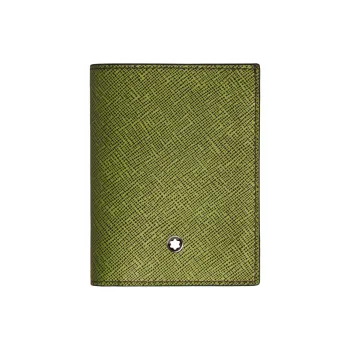 MONTBLANC Grain Cow Leather Wallet Unisex Lime Green