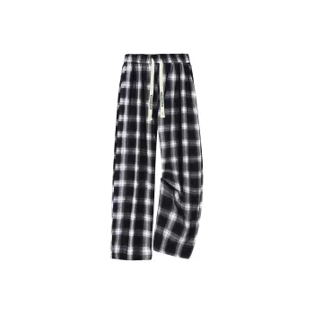 SPONGEBOB SQUAREPANTS Casual Pants Unisex Black Plaid