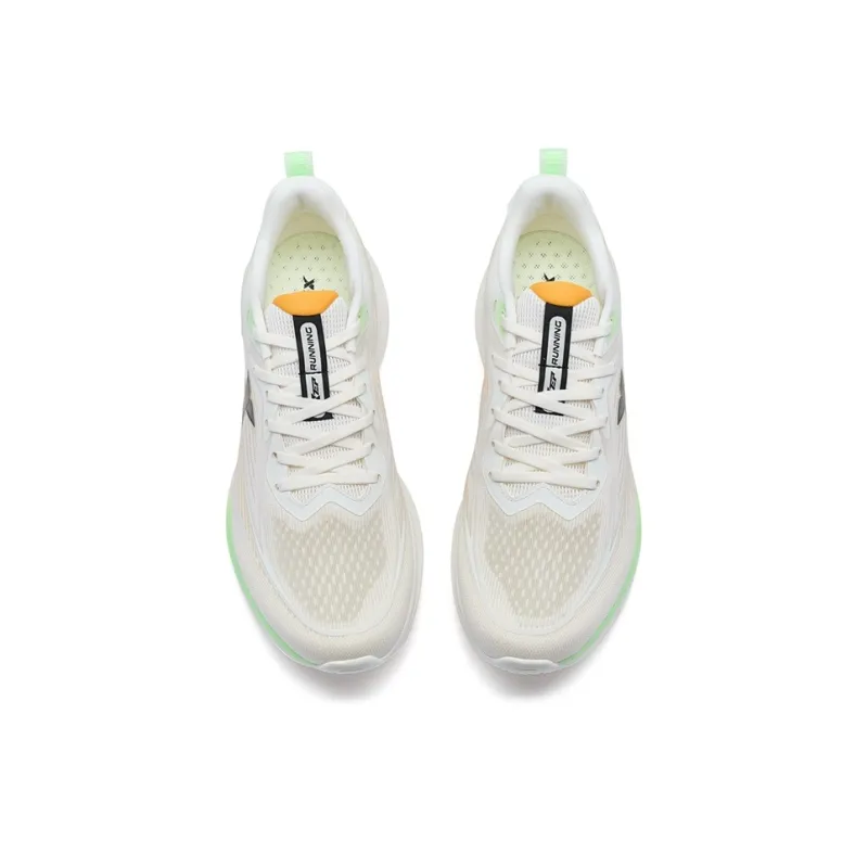 XTEP Cushioning And Breathable Low Top Running Shoes Men's White Orange Green-3