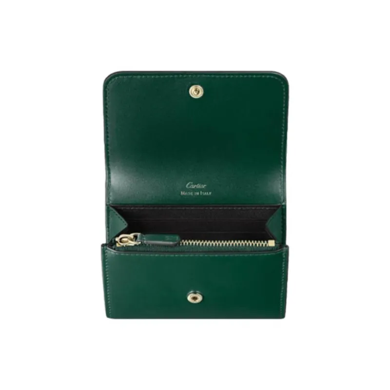 CARTIER C De Cartier Collection Calfskin Wallet Mini Women's Green-2