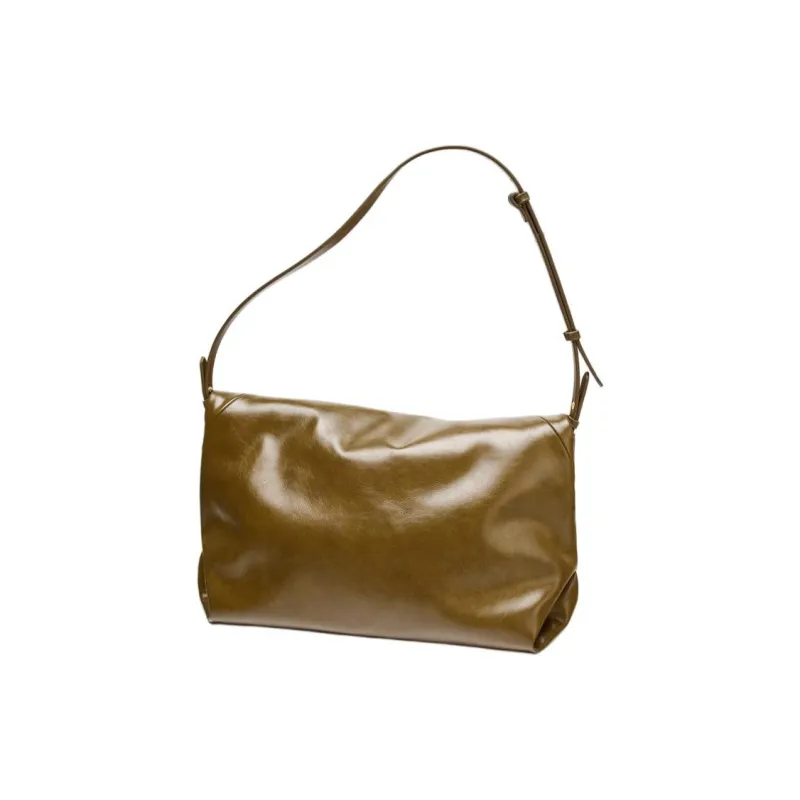 ZARA Polyurethane Crossbody Bag Women's Brown Green-1