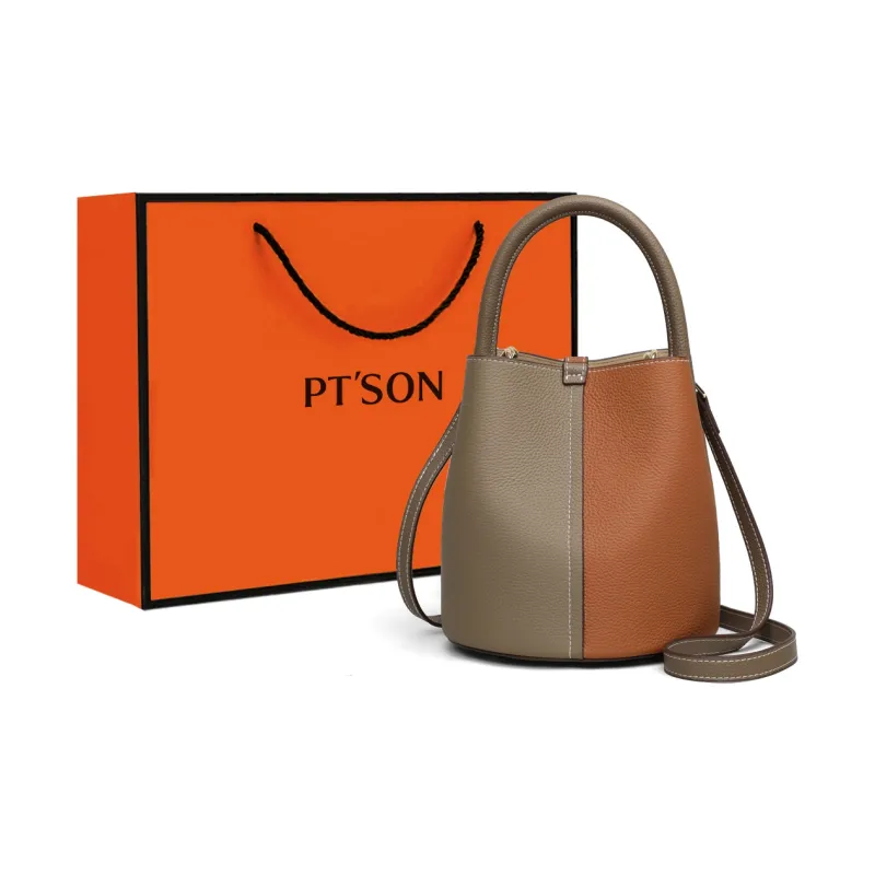 PT'SON Cow Leather Handbag, Shoulder Bag, Crossbody Bag Regular Women's Multicolor-5