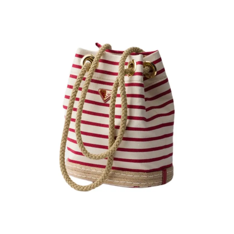 PRADA Cotton Polyester Shoulder Bag Trumpets Women's Pomegranate Yellow & Red-1