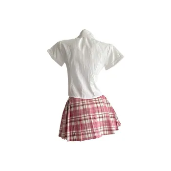SECFLY OFFICIAL Skirt Set Women's White Top+Pink Skirt