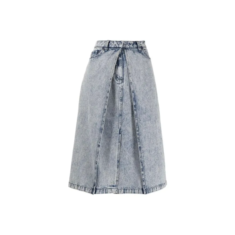 3.1 phillip lim Overdyed Denim Pleated Skirt-0