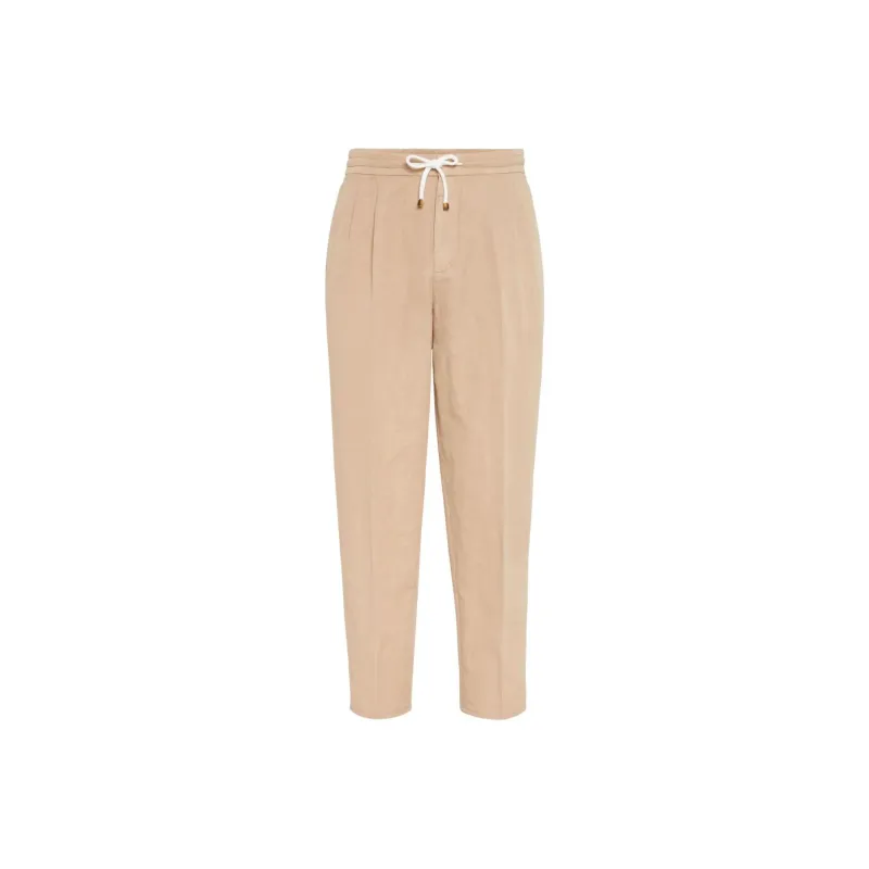 Brunello Cucinelli Mid Rise Tapered Leg Trousers-0