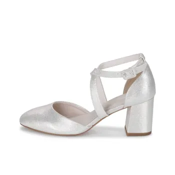 Tamaris Chunky Heel High Heels 7cm Women's Silver