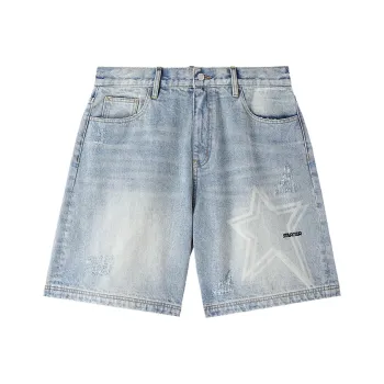 STARTER Denim Shorts Unisex Light Denim Blue