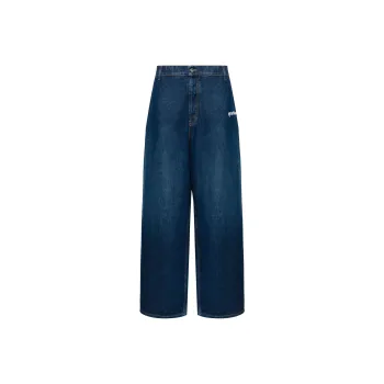 OFF WHITE Logo Embroidered Wide Leg Jeans