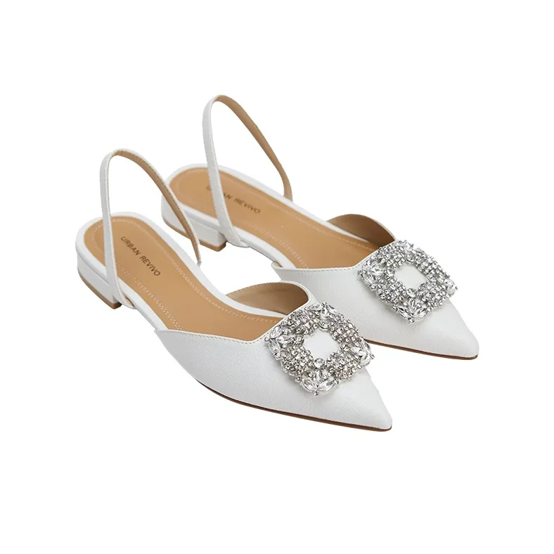 URBAN REVIVO Casual Single Shoes Women's Raw White-1